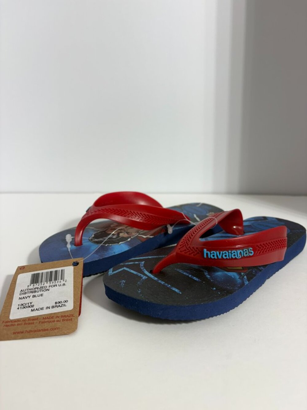KIDS Havaianas Spider Man Flip Flops NWT 13C/1Y Licensed Character